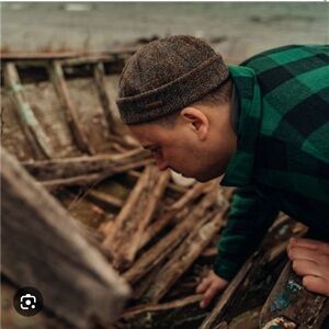 Sterkowski green wool fisher docker cap hat. 54cm